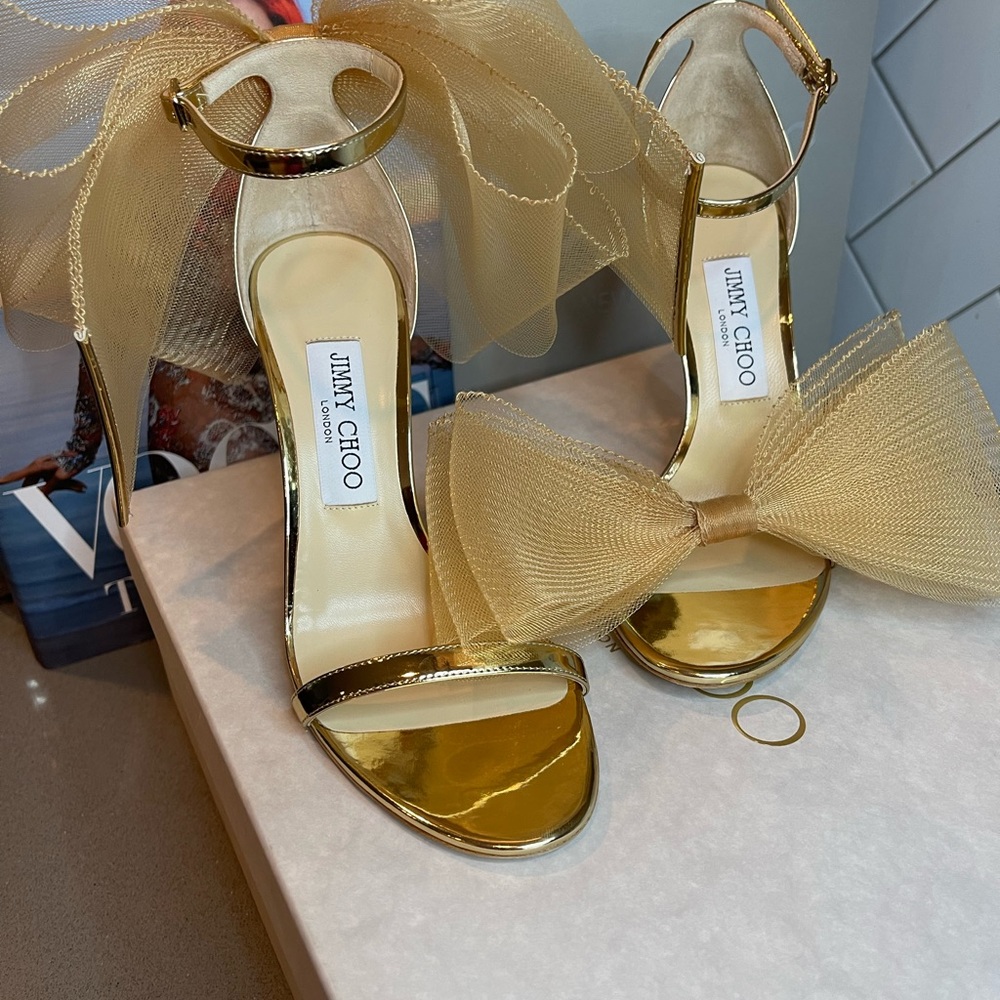 Jimmy Choo Gold Aveline high heel